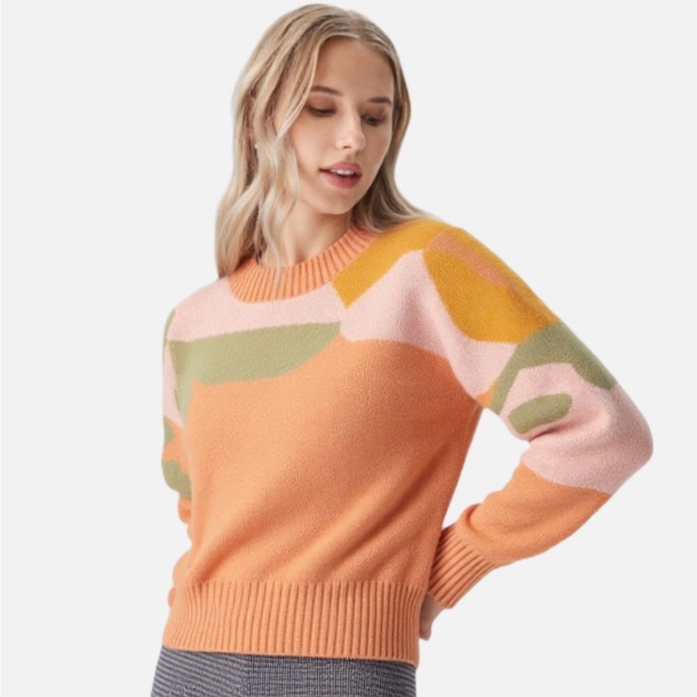 loveriche Abstract Print Multicolor Women's Crewneck Sweater l M